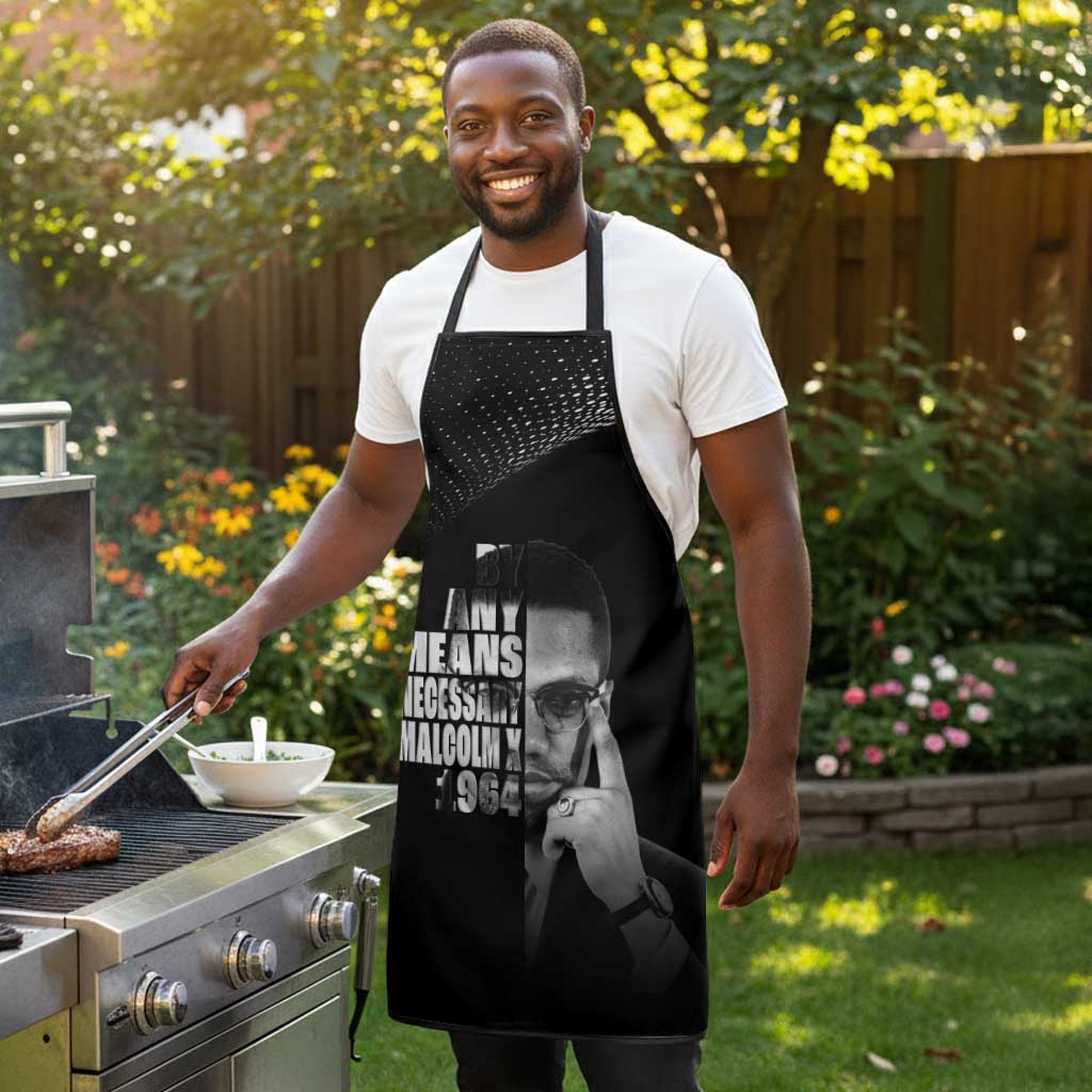 Malcolm X El-Hajj Malik El-Shabazz Apron By Any Means Necessary