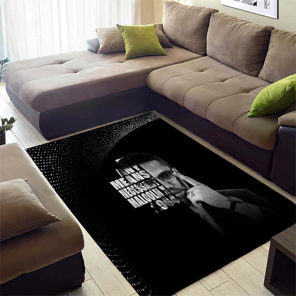 African America Heroes Malcolm X Area Rug By Any Means Necessary - African Pride