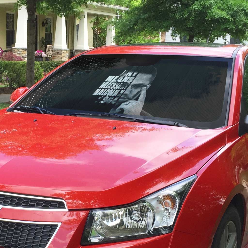 Malcolm X El-Hajj Malik El-Shabazz Auto Sun Shade By Any Means Necessary
