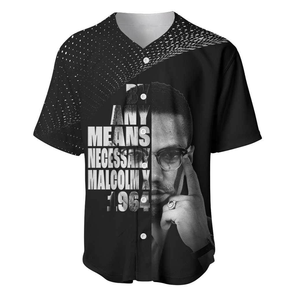 African America Heroes Malcolm X Baseball Jersey By Any Means Necessary LT15