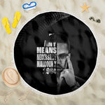 African America Heroes Malcolm X Beach Blanket By Any Means Necessary - African Pride