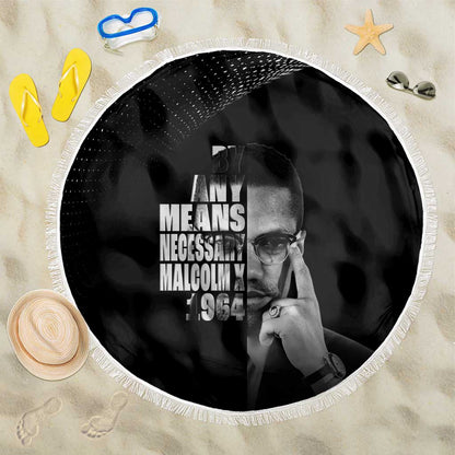 African America Heroes Malcolm X Beach Blanket By Any Means Necessary - African Pride