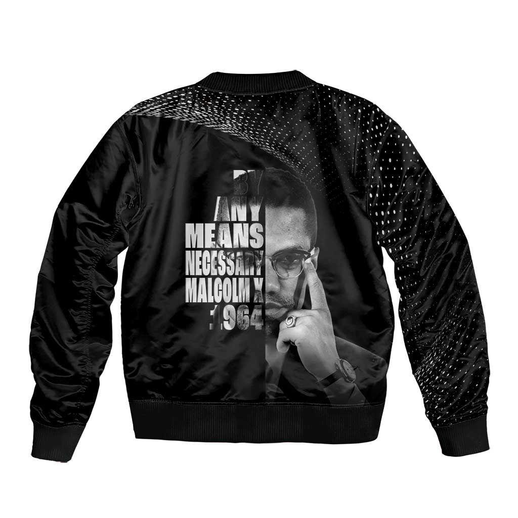 African America Heroes Malcolm X Bomber Jacket By Any Means Necessary - African Pride