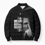Malcolm X El-Hajj Malik El-Shabazz Bomber Puffer Jacket By Any Means Necessary