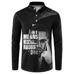 Malcolm X El-Hajj Malik El-Shabazz Button Sweatshirt By Any Means Necessary