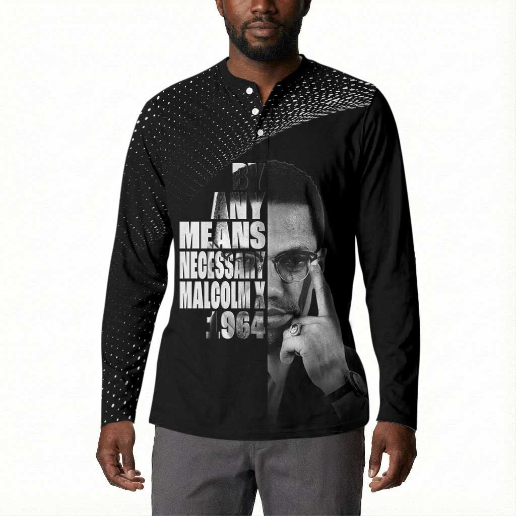 Malcolm X El-Hajj Malik El-Shabazz Button Sweatshirt By Any Means Necessary
