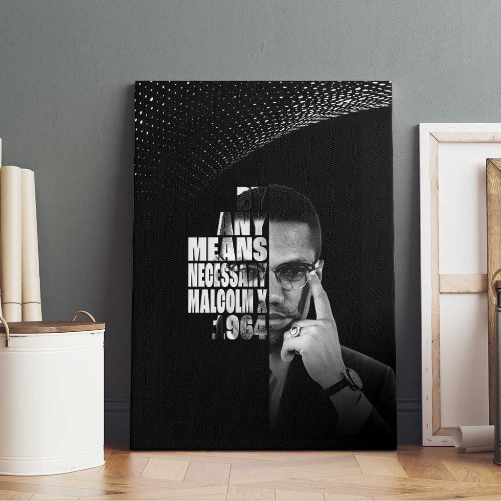 African America Heroes Malcolm X Canvas Wall Art By Any Means Necessary - African Pride
