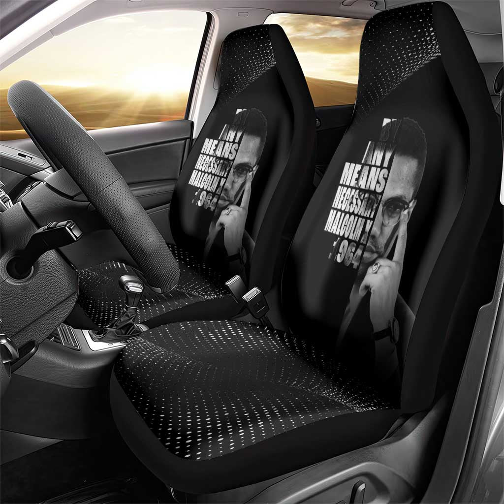 African America Heroes Malcolm X Car Seat Cover By Any Means Necessary - African Pride