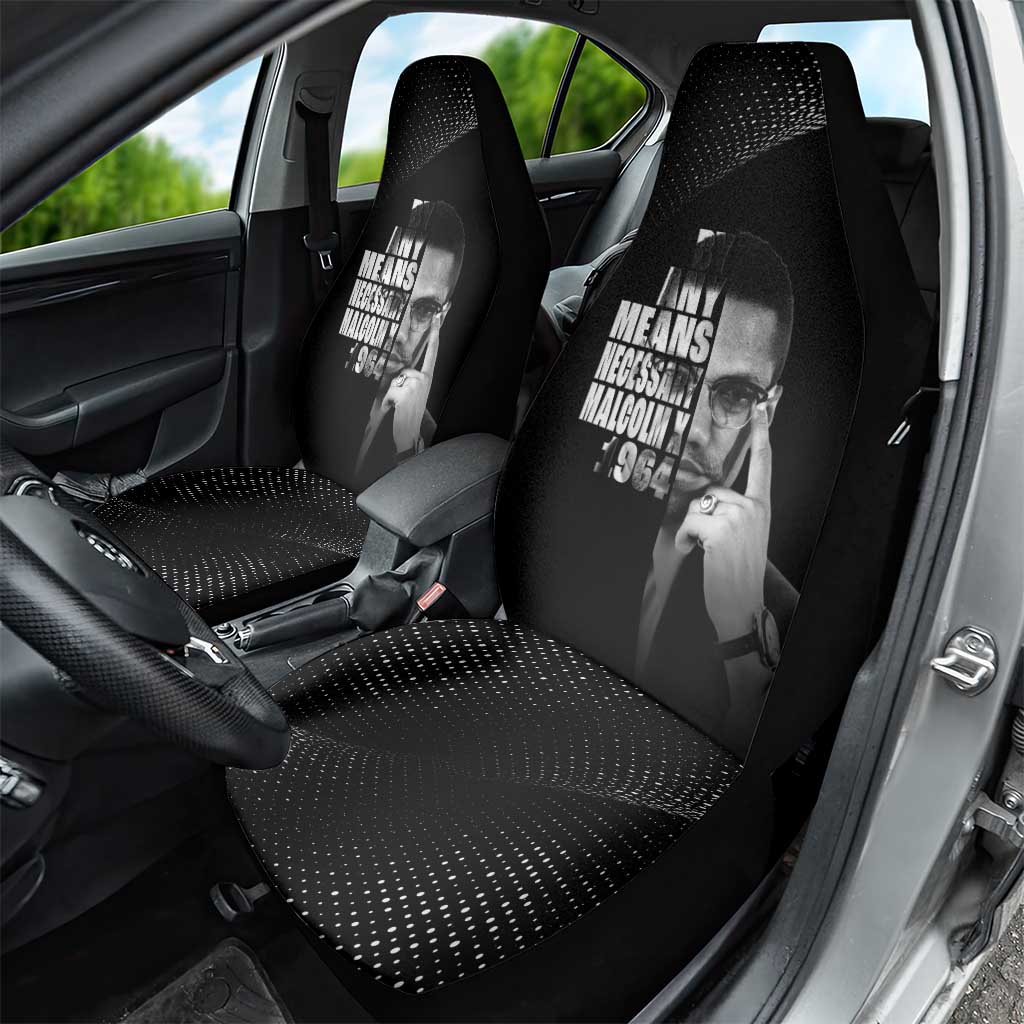 African America Heroes Malcolm X Car Seat Cover By Any Means Necessary - African Pride