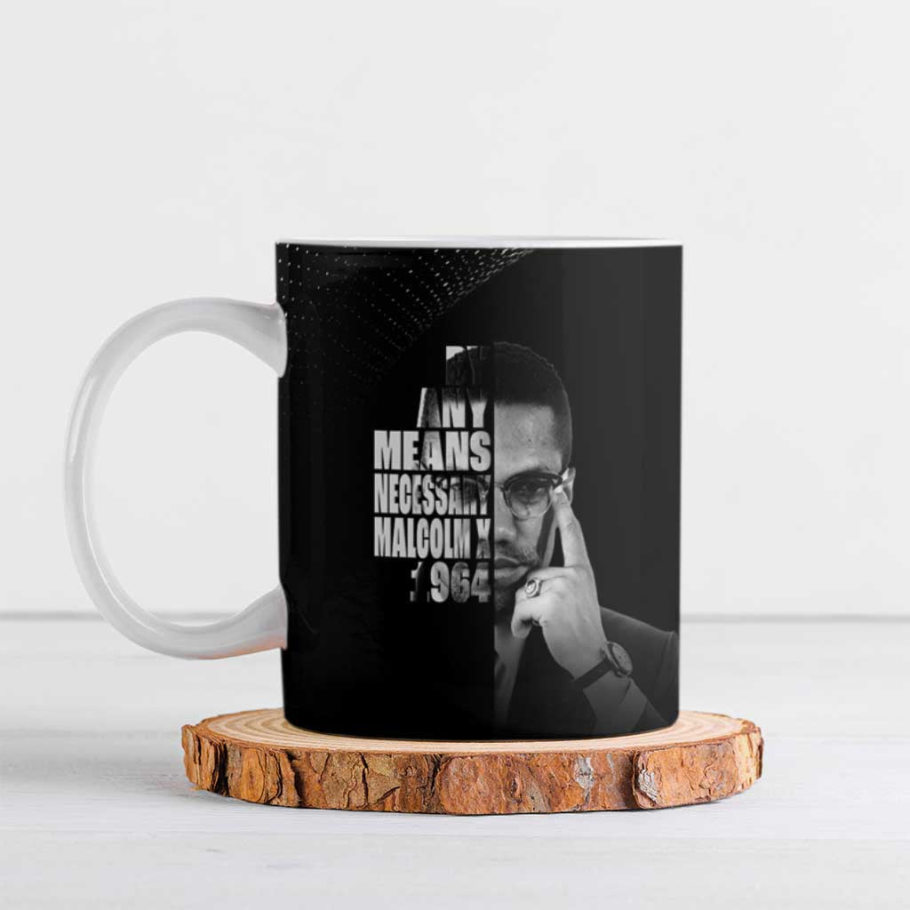 Malcolm X El-Hajj Malik El-Shabazz Ceramic Mug By Any Means Necessary