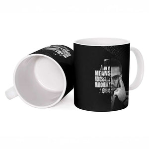 Malcolm X El-Hajj Malik El-Shabazz Ceramic Mug By Any Means Necessary