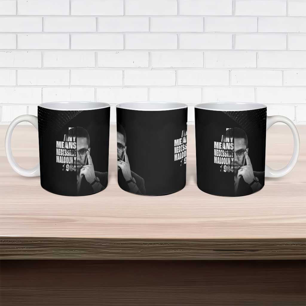 Malcolm X El-Hajj Malik El-Shabazz Ceramic Mug By Any Means Necessary