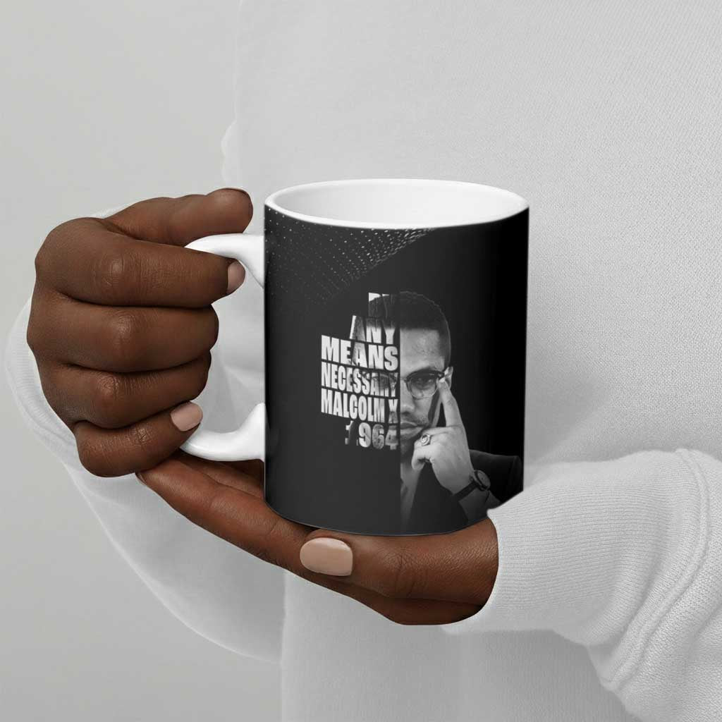 Malcolm X El-Hajj Malik El-Shabazz Ceramic Mug By Any Means Necessary