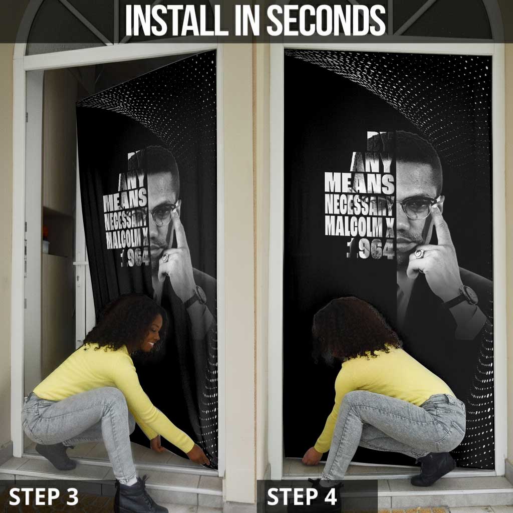 Malcolm X El-Hajj Malik El-Shabazz Door Cover By Any Means Necessary