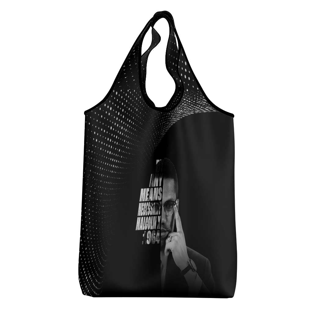 African America Heroes Malcolm X Grocery Bag By Any Means Necessary - African Pride