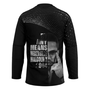 Malcolm X El-Hajj Malik El-Shabazz Hockey Jersey By Any Means Necessary