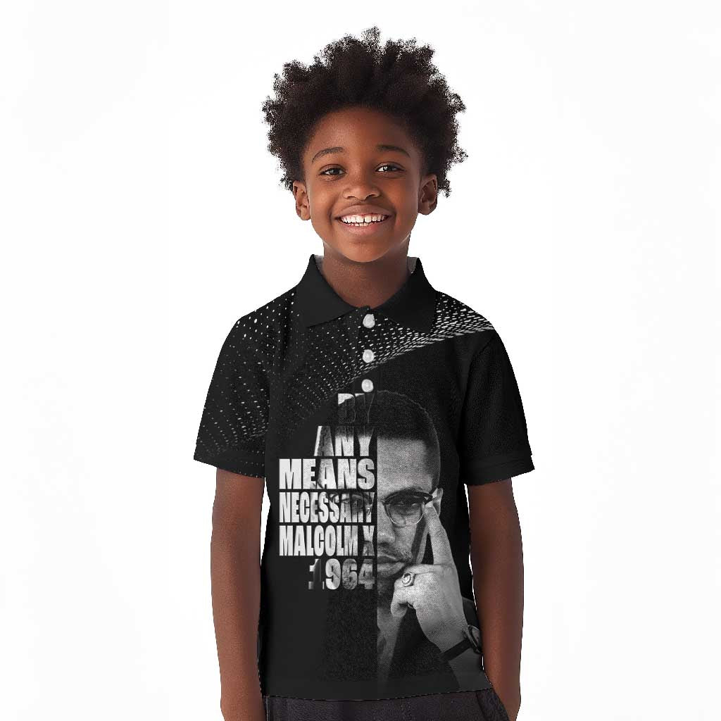 African America Heroes Malcolm X Kid Polo Shirt By Any Means Necessary LT15