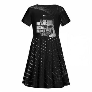 African America Heroes Malcolm X Kid Short Sleeve Dress By Any Means Necessary LT15