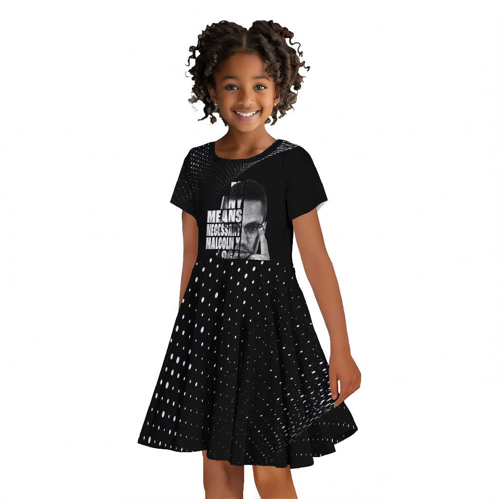African America Heroes Malcolm X Kid Short Sleeve Dress By Any Means Necessary LT15