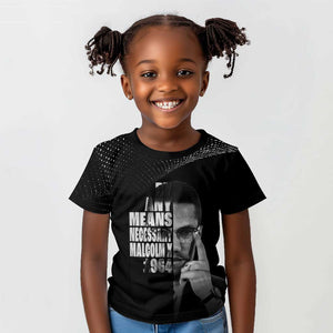 African America Heroes Malcolm X Kid T shirt By Any Means Necessary LT15