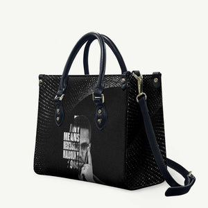Malcolm X El-Hajj Malik El-Shabazz Leather Bag By Any Means Necessary