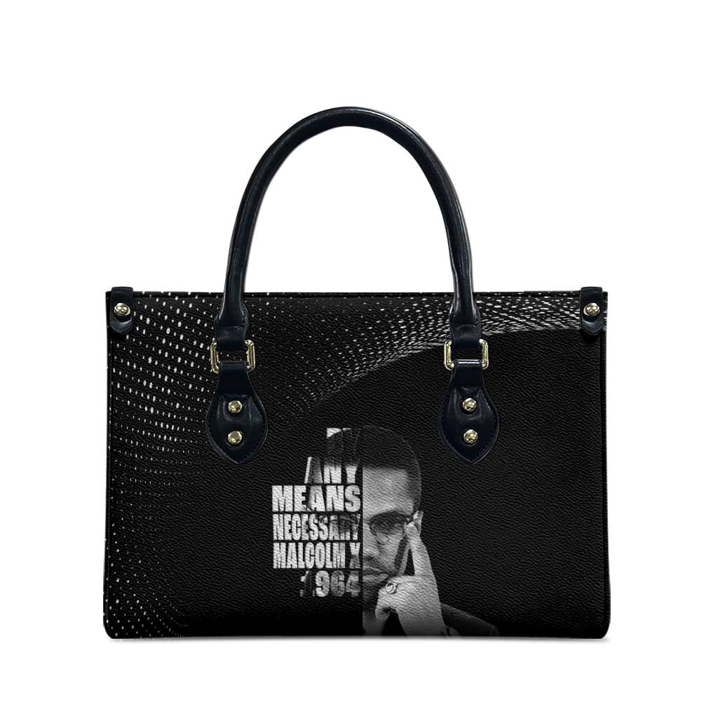 Malcolm X El-Hajj Malik El-Shabazz Leather Bag By Any Means Necessary
