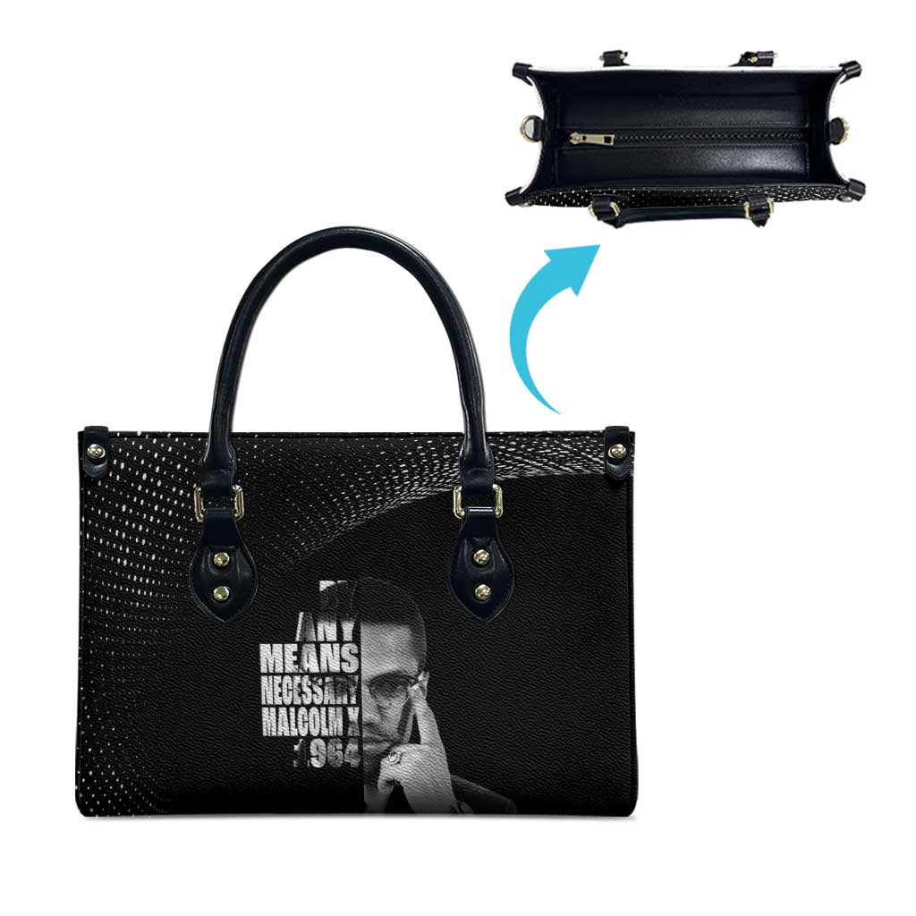 Malcolm X El-Hajj Malik El-Shabazz Leather Bag By Any Means Necessary