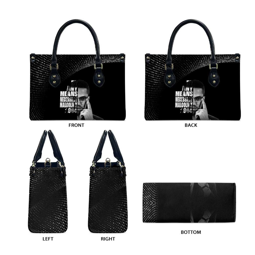 Malcolm X El-Hajj Malik El-Shabazz Leather Bag By Any Means Necessary