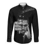 African America Heroes Malcolm X Long Sleeve Button Shirt By Any Means Necessary - African Pride