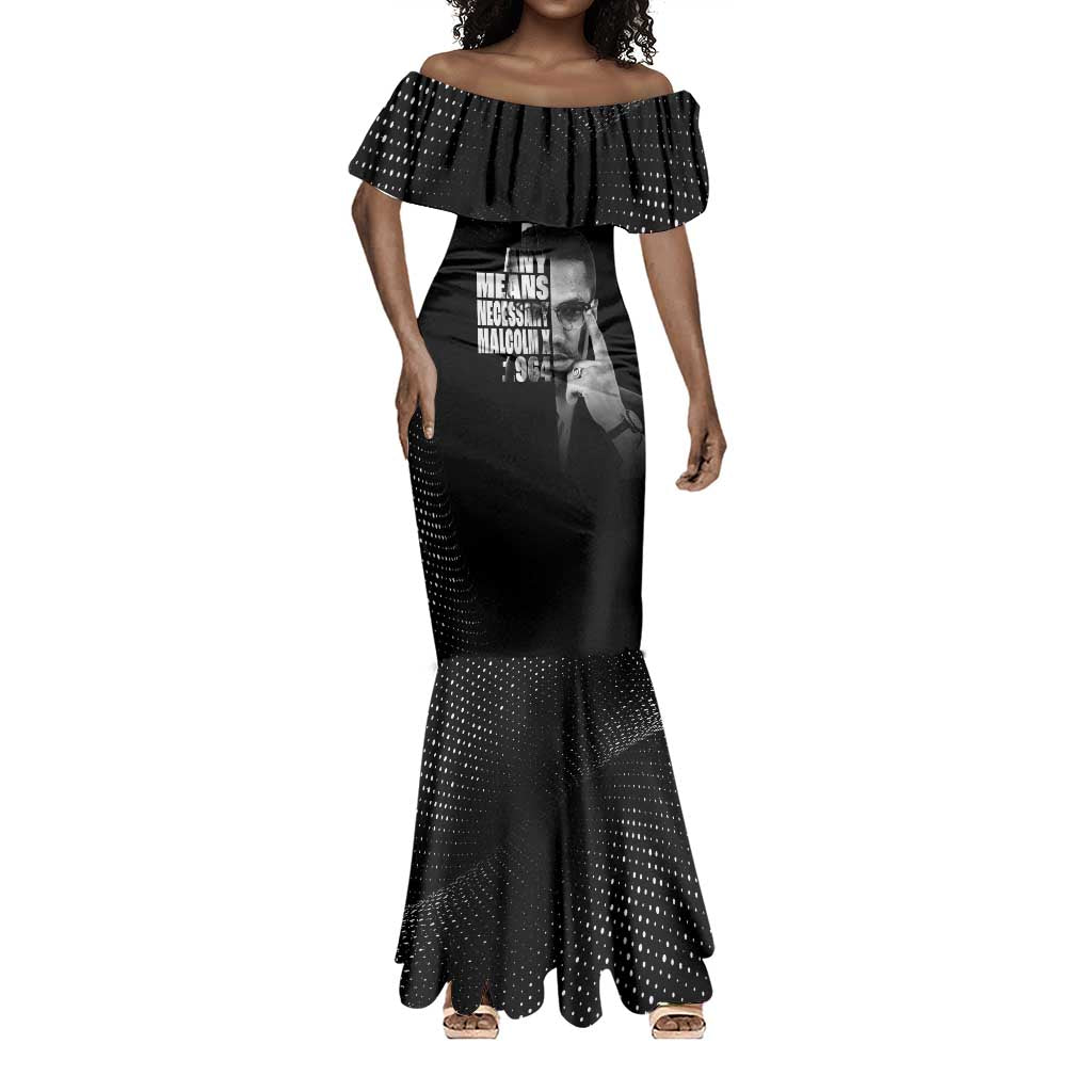 African America Heroes Malcolm X Mermaid Dress By Any Means Necessary LT15