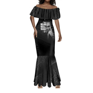 African America Heroes Malcolm X Mermaid Dress By Any Means Necessary LT15