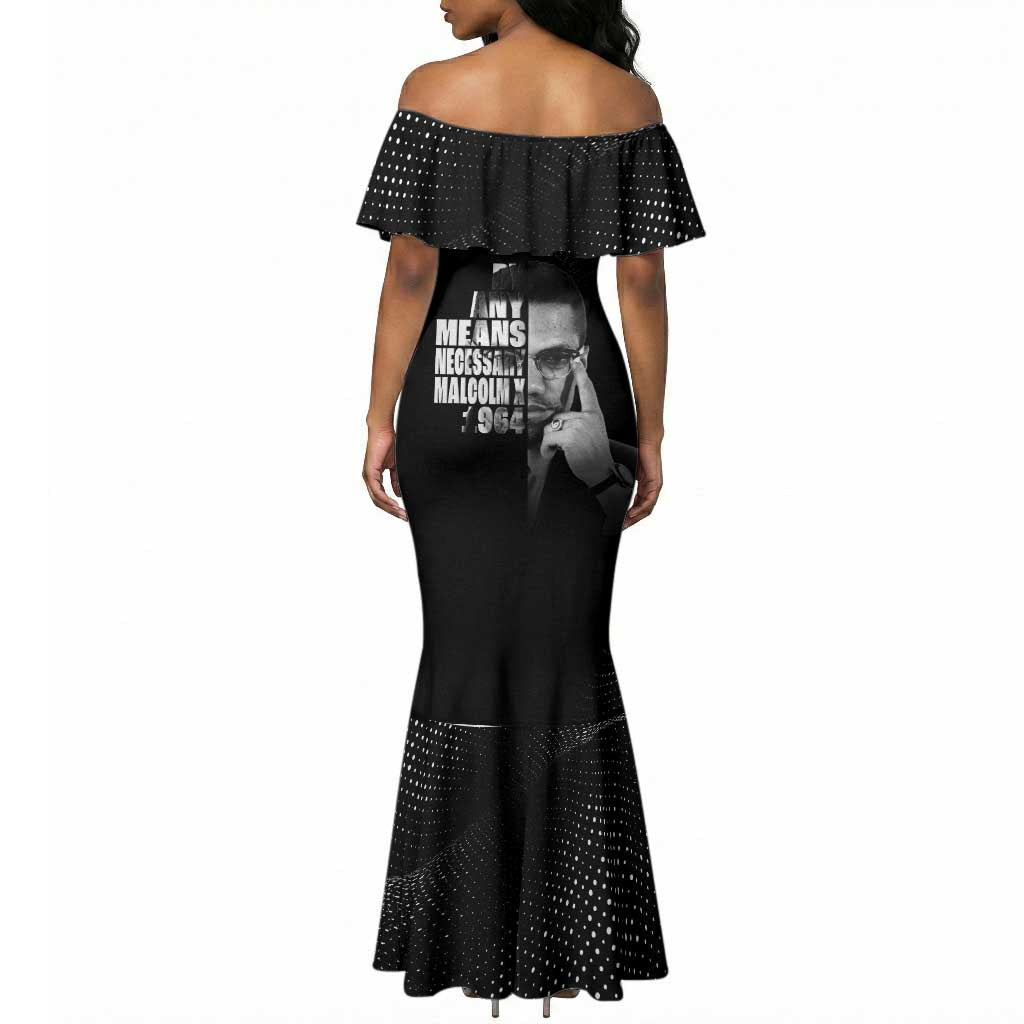 African America Heroes Malcolm X Mermaid Dress By Any Means Necessary LT15