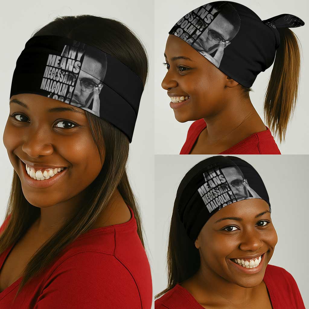 African America Heroes Malcolm X Neck Gaiter By Any Means Necessary - African Pride
