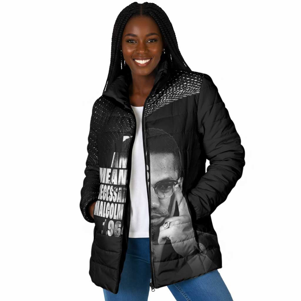 Malcolm X El-Hajj Malik El-Shabazz Padded Jacket By Any Means Necessary