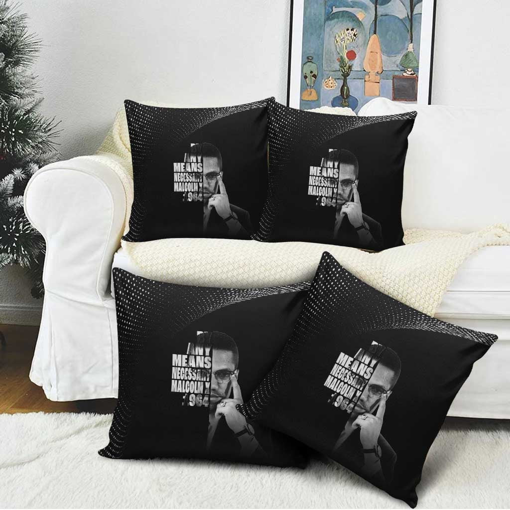Malcolm X El-Hajj Malik El-Shabazz Pillow Cover By Any Means Necessary