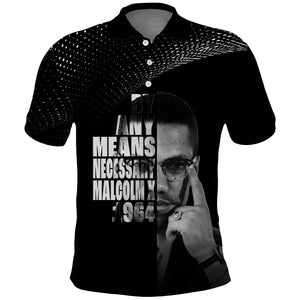 African America Heroes Malcolm X Polo Shirt By Any Means Necessary LT15