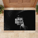 African America Heroes Malcolm X Rubber Doormat By Any Means Necessary - African Pride
