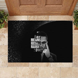 African America Heroes Malcolm X Rubber Doormat By Any Means Necessary - African Pride