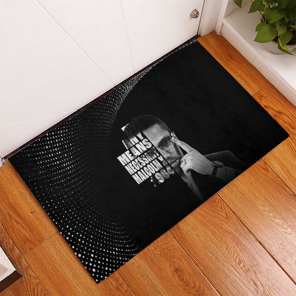 African America Heroes Malcolm X Rubber Doormat By Any Means Necessary - African Pride