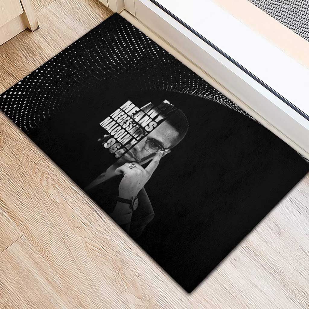 African America Heroes Malcolm X Rubber Doormat By Any Means Necessary - African Pride