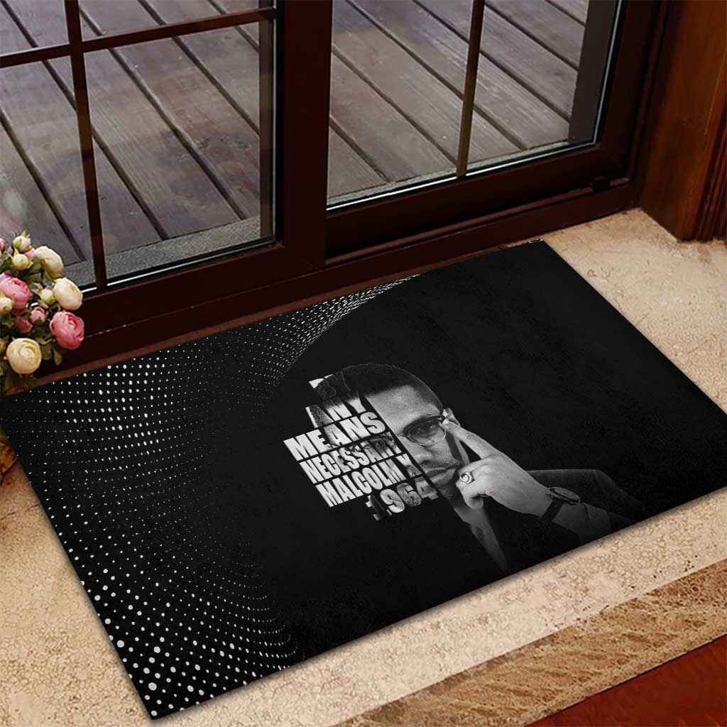 African America Heroes Malcolm X Rubber Doormat By Any Means Necessary - African Pride