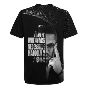 African America Heroes Malcolm X Rugby Jersey By Any Means Necessary LT15