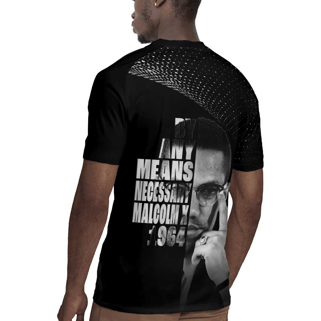 African America Heroes Malcolm X Rugby Jersey By Any Means Necessary LT15