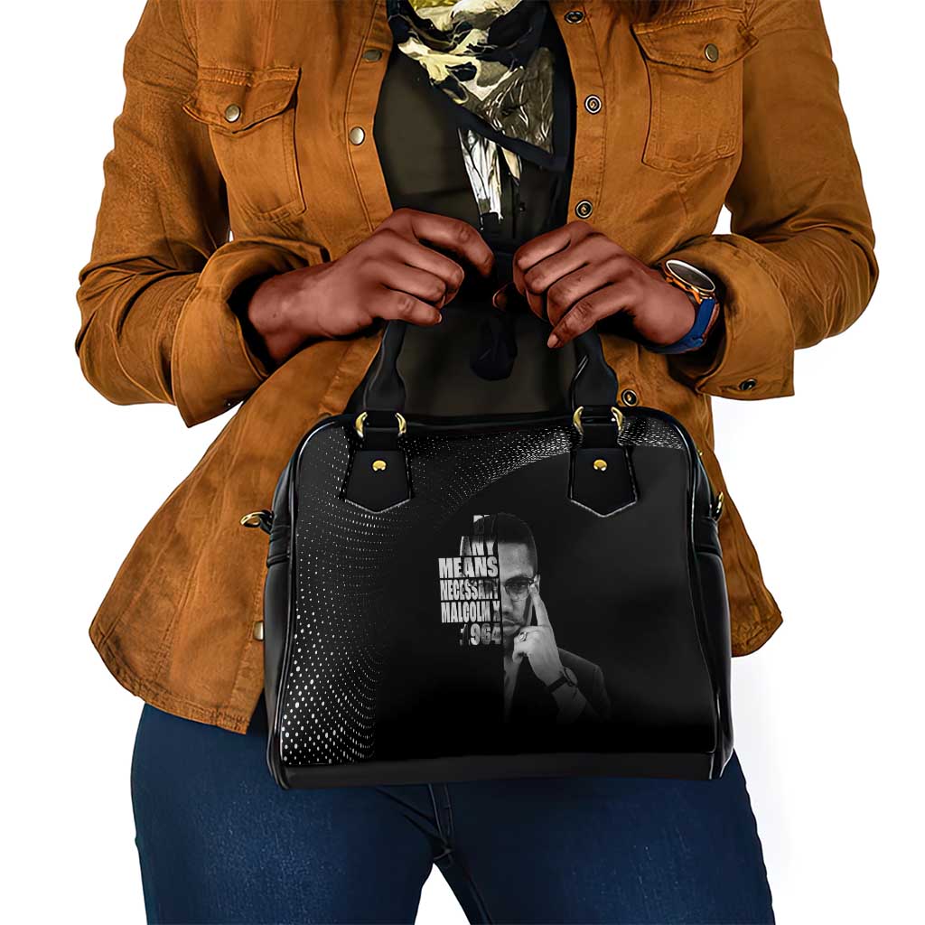 African America Heroes Malcolm X Shoulder Handbag By Any Means Necessary - African Pride
