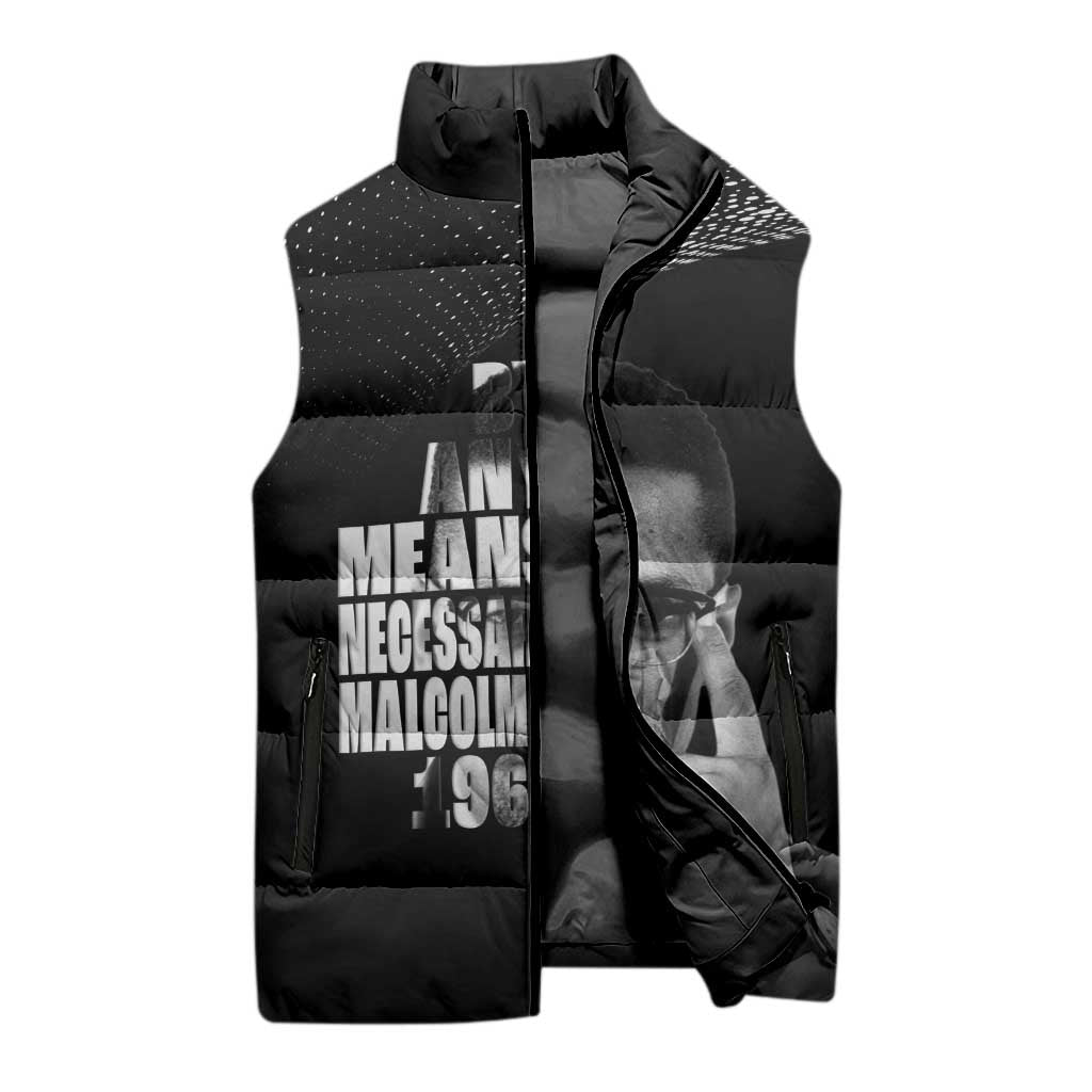 Malcolm X El-Hajj Malik El-Shabazz Sleeveless Puffer Jacket By Any Means Necessary