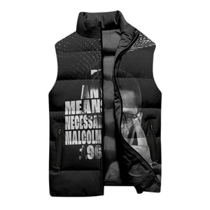 Malcolm X El-Hajj Malik El-Shabazz Sleeveless Puffer Jacket By Any Means Necessary