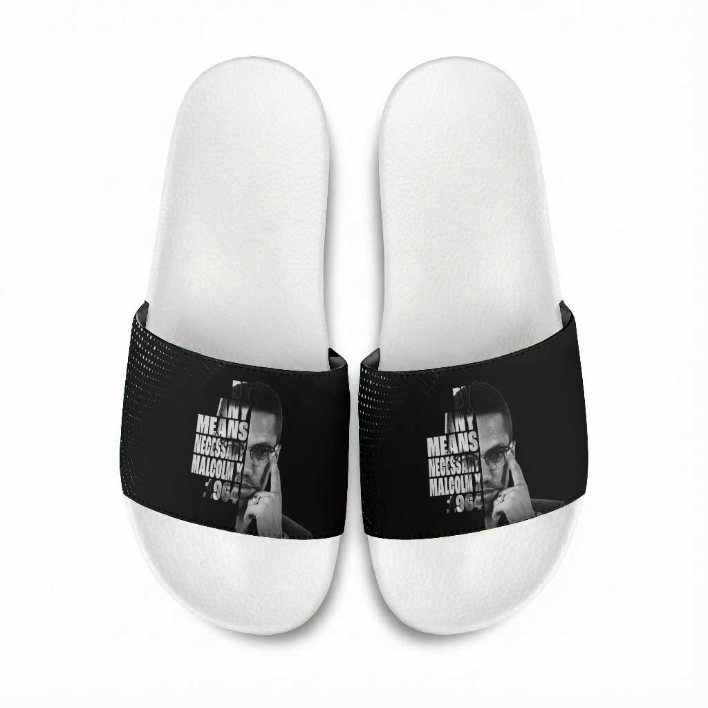 Malcolm X El-Hajj Malik El-Shabazz Slide Sandals By Any Means Necessary