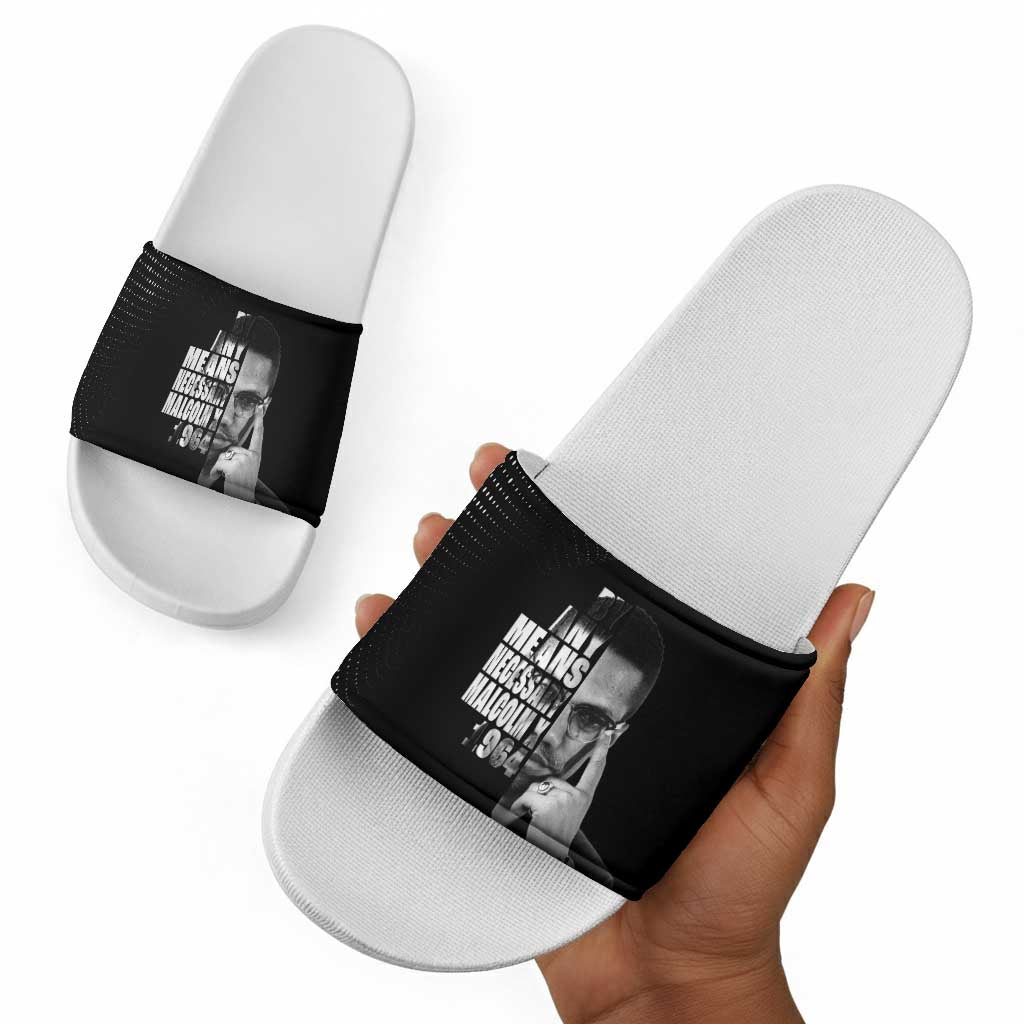Malcolm X El-Hajj Malik El-Shabazz Slide Sandals By Any Means Necessary