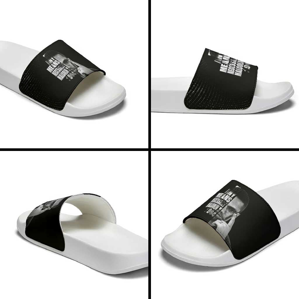 Malcolm X El-Hajj Malik El-Shabazz Slide Sandals By Any Means Necessary