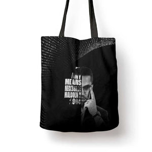 Malcolm X El-Hajj Malik El-Shabazz Tote Bag By Any Means Necessary